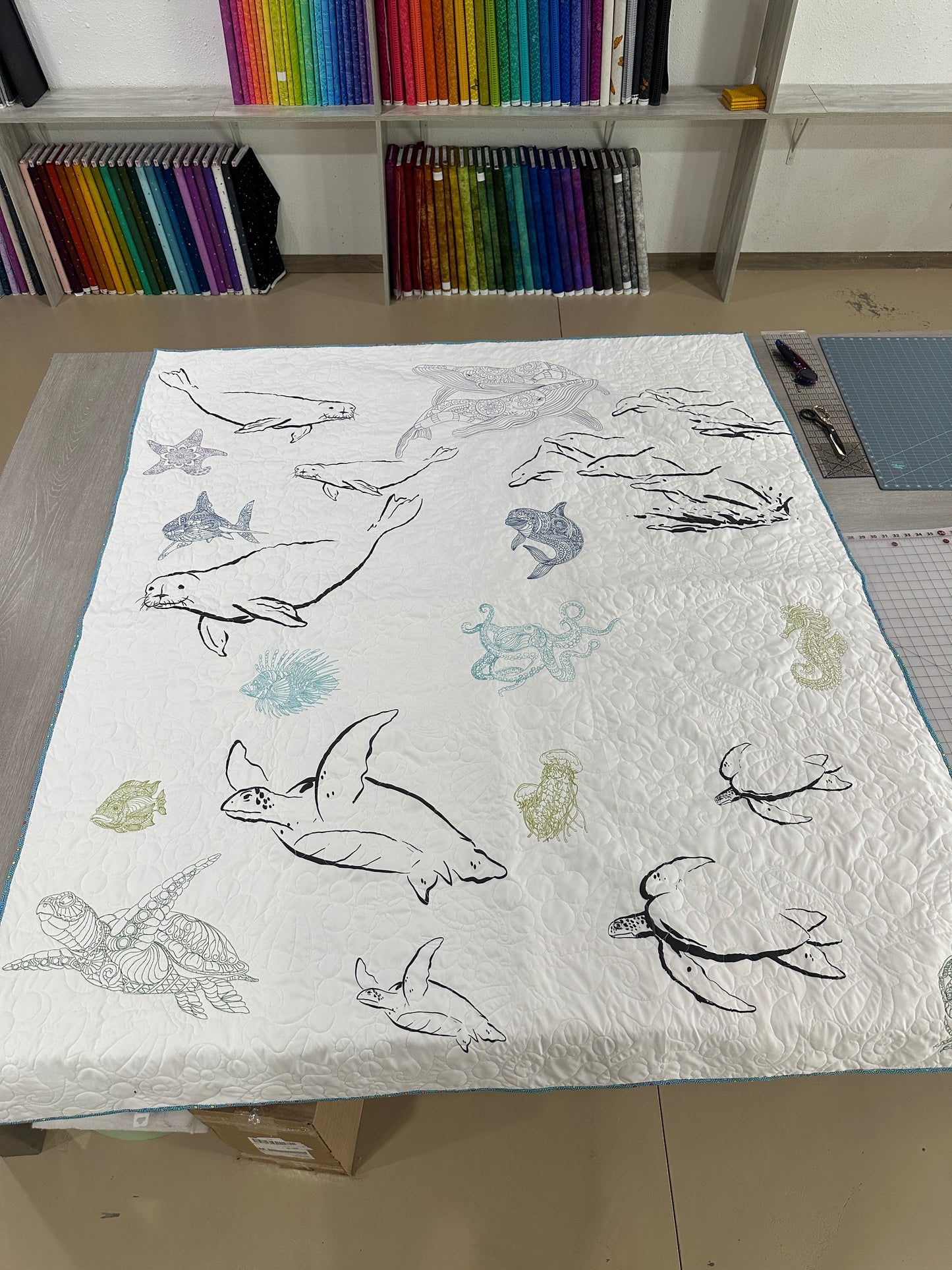 Panel longarm quilt sample