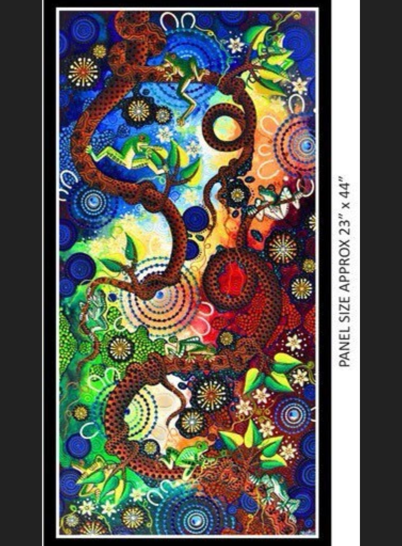 Spirit of the Bush Frog Dreaming Panel 0167G by Chern’ee Sutton for Kennard and Kennard