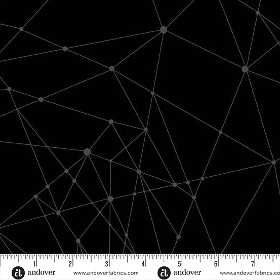 40 String Theory in Black Ranger by Giucy Giuce for Andover - Sold by the Half Yard