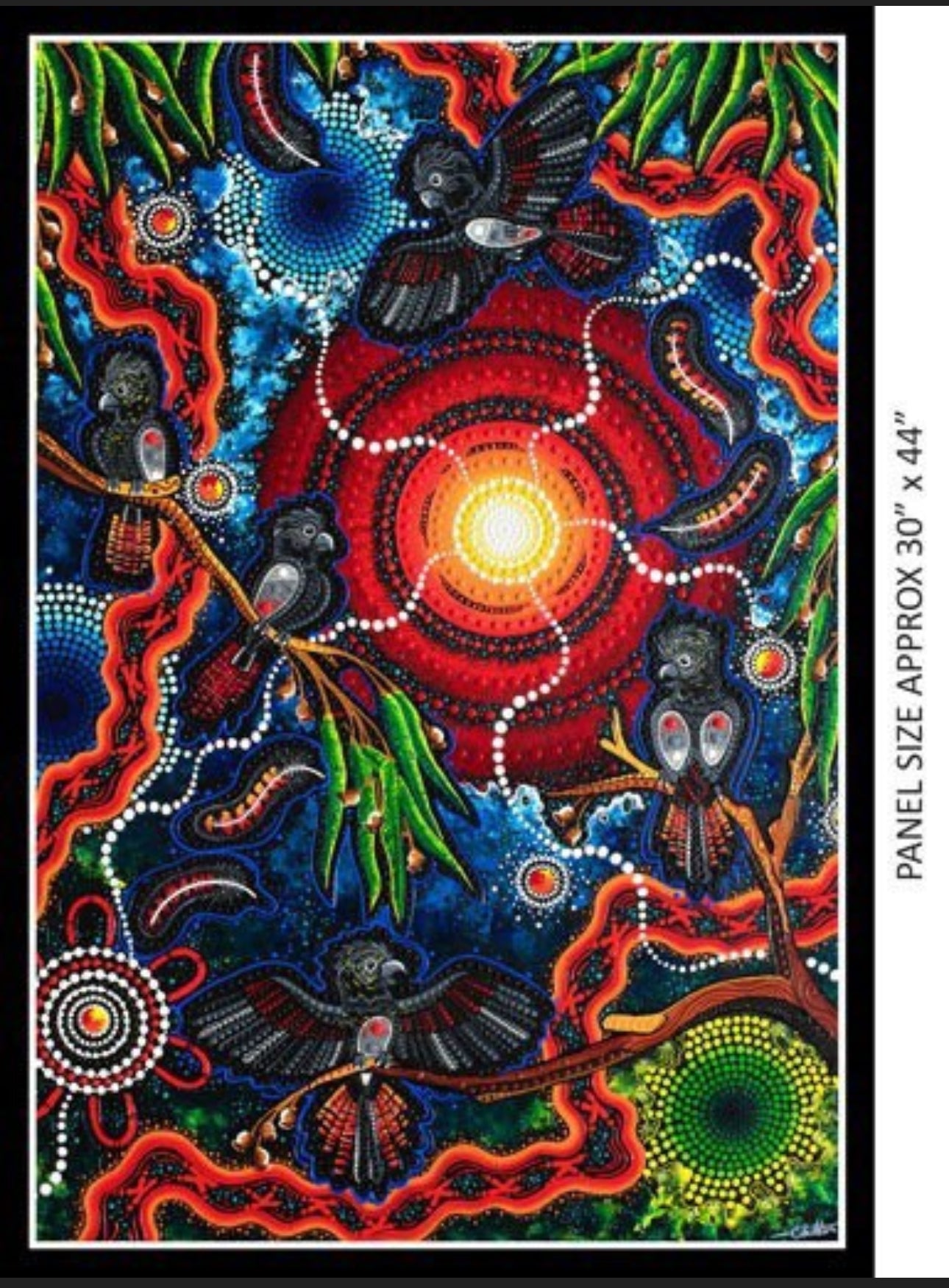Spirit of the Bush Red Cockatoo Panel 0167C by Chern’ee Sutton for Kennard and Kennard