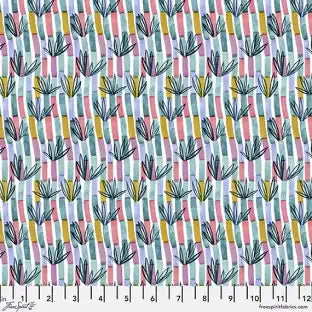 Madagascar Adventure Painted Bamboo in Multi by Daughter Earth for Freespirit - Sold by the Half Yard