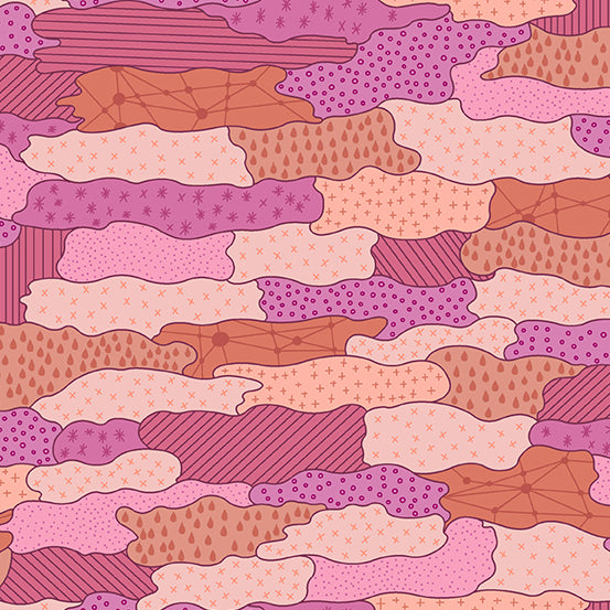 Skygazing Quilted Cloud in Cotton Candy by Giucy Giuce for Andover - Sold by the Half Yard