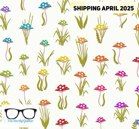 Color Wheel Mushroom Parade in Day by Alison Glass for Andover - Sold by the Half Yard