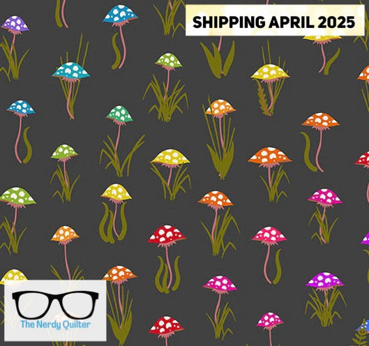 Color Wheel Mushroom Parade in Night by Alison Glass for Andover - Sold by the Half Yard