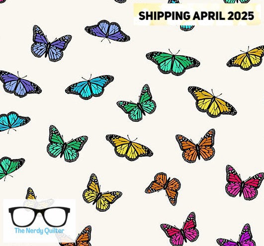 Color Wheel Butterfly Rainbow in Day by Alison Glass for Andover - Sold by the Half Yard