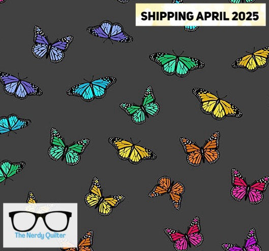 Color Wheel Butterfly Rainbow in Night by Alison Glass for Andover - Sold by the Half Yard