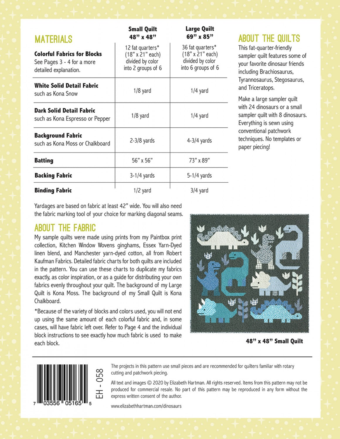 Dinosaurs Pattern by Elizabeth Hartman