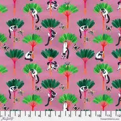 Madagascar Adventure Travelers Palm in Pink by Daughter Earth for Freespirit - Sold by the Half Yard