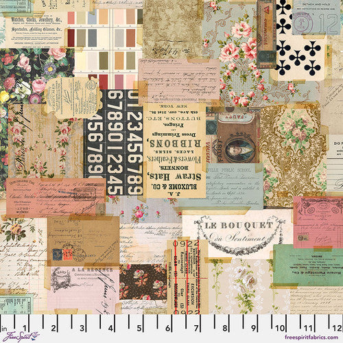 Preorder: Palette Multi Ephemera in Multi by Tim Holtz for Freespirit - Sold by the Half Yard