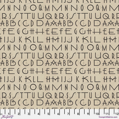 Palette Charcoal Typography in Charcoal by Tim Holtz for Freespirit - Sold by the Half Yard