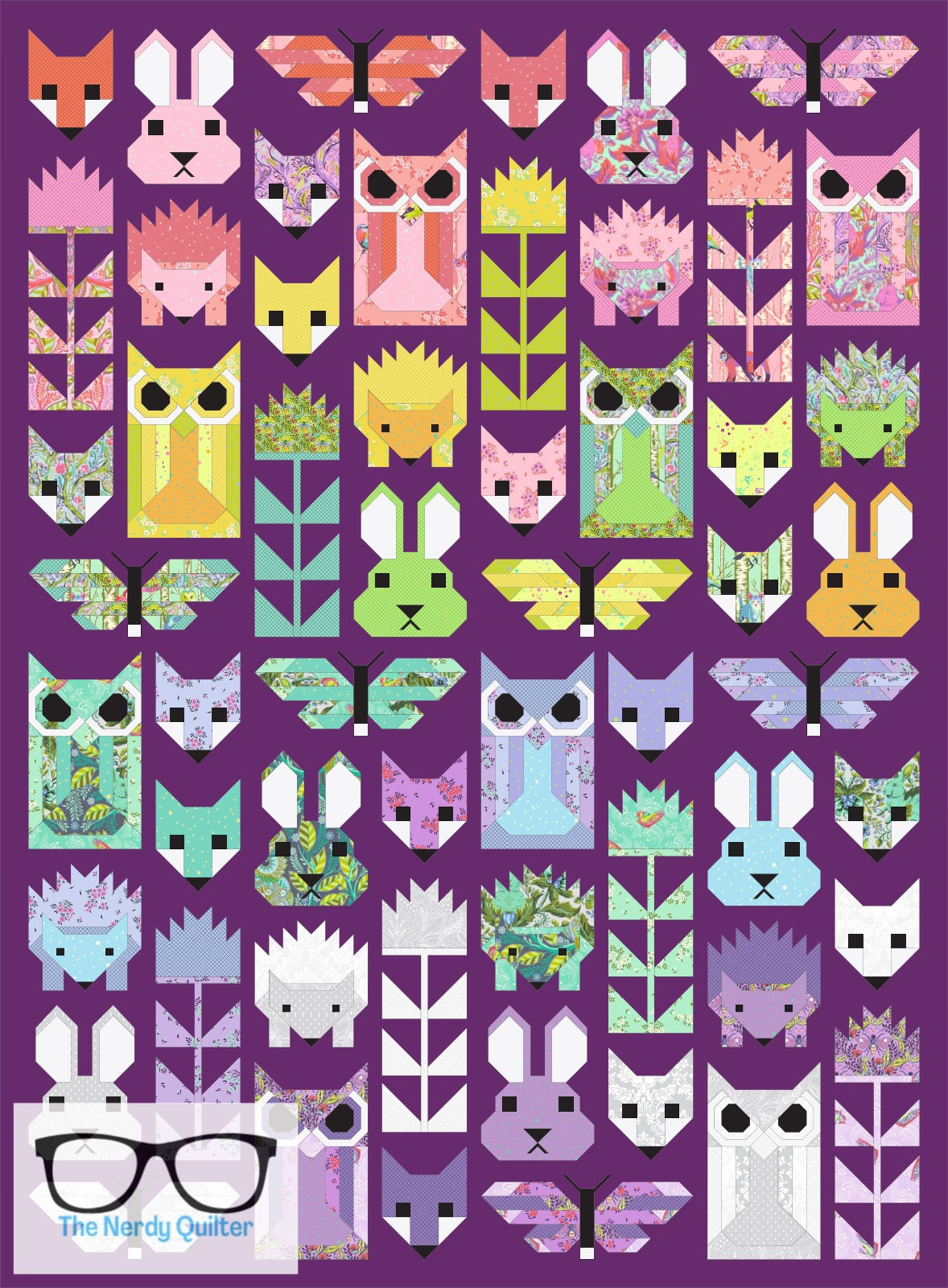 Fancy Forest Quilt Kit and Pattern by Elizabeth Hartman Featuring Tula Pinks 50th Anniversary Collection Full Moon Forest 2