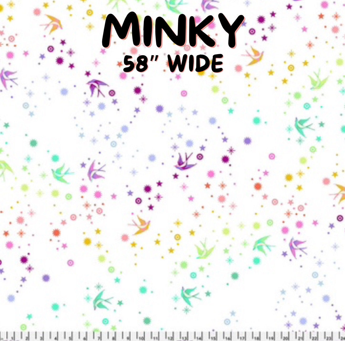 Minky Fairy Dust in White by Tula Pink for Freespirit Untamed MKTP005.White - Sold by the Half Yard
