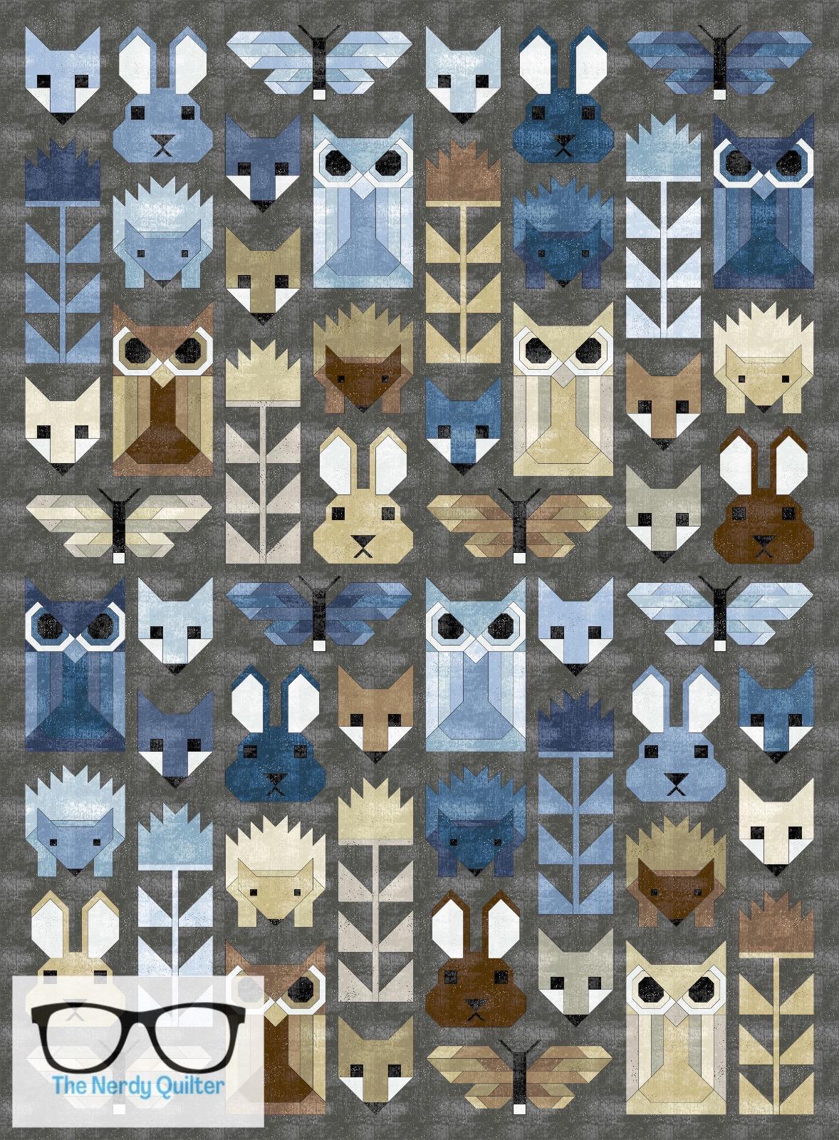 Fancy Forest Quilt Kit and Pattern by Elizabeth Hartman Featuring Glaze III by Libs Elliott