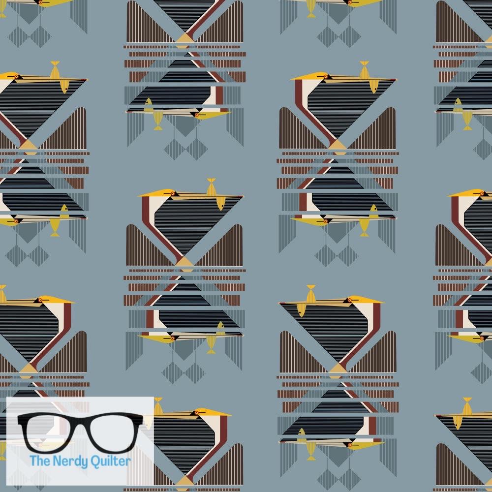 Preorder: Charlie Harper Coastal Vol. 2 Pelican Reflection Poplin by Charlie Harper for Birch Fabrics - Sold by the Half Yard