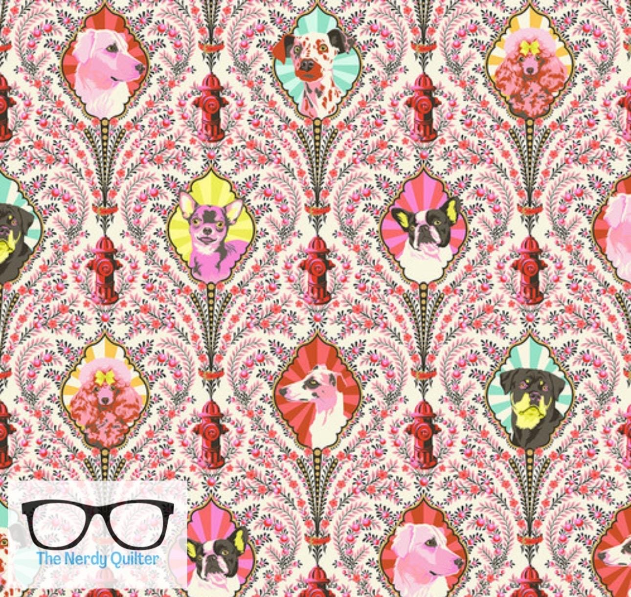 Besties Puppy Dog Eyes in Blossom by Tula Pink for Freespirit - Sold by the Half Yard PWTP213.Blossom