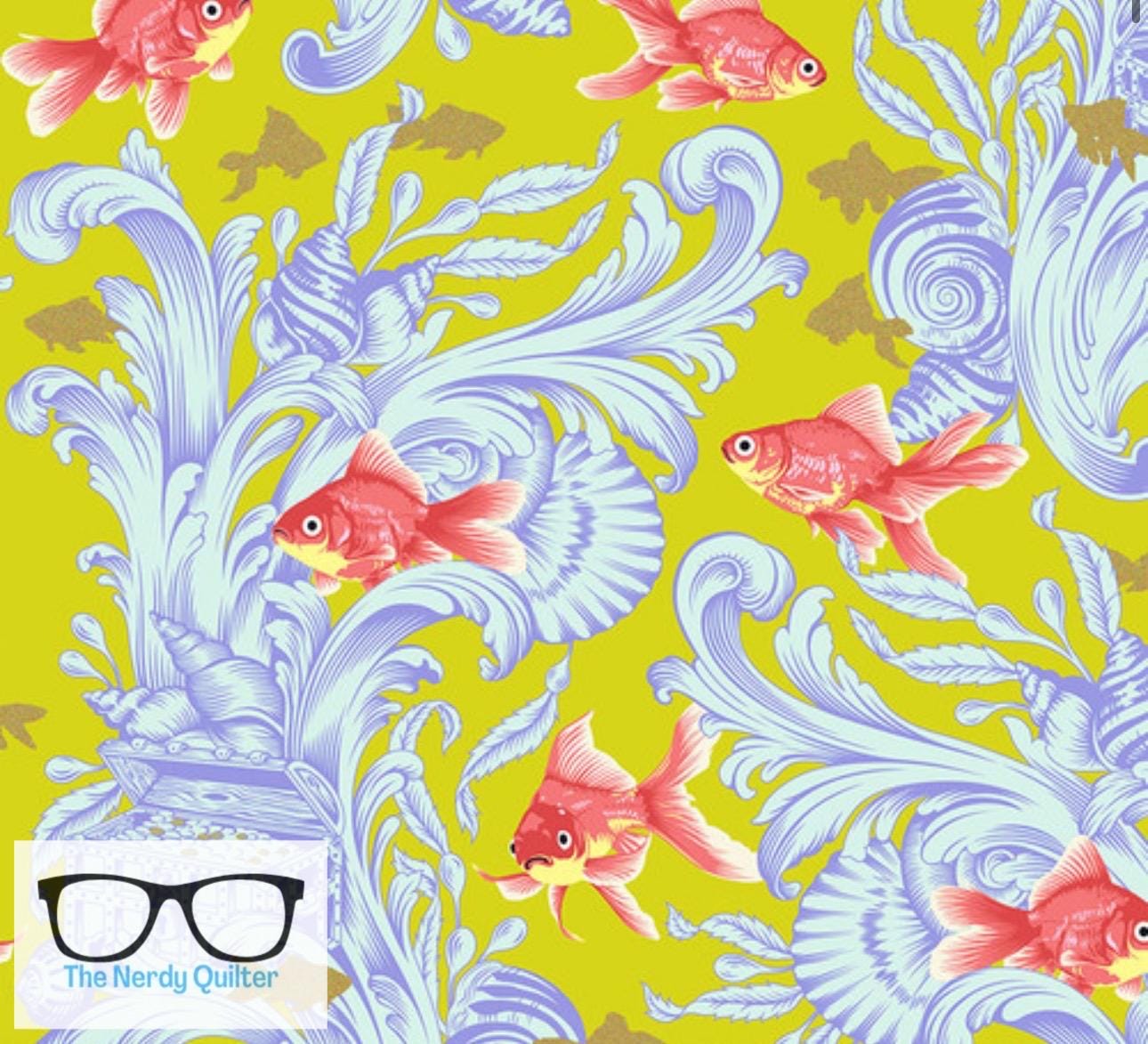 Besties Treading Water in Clover by Tula Pink for Freespirit - Sold by the Half Yard PWTP214.Clover