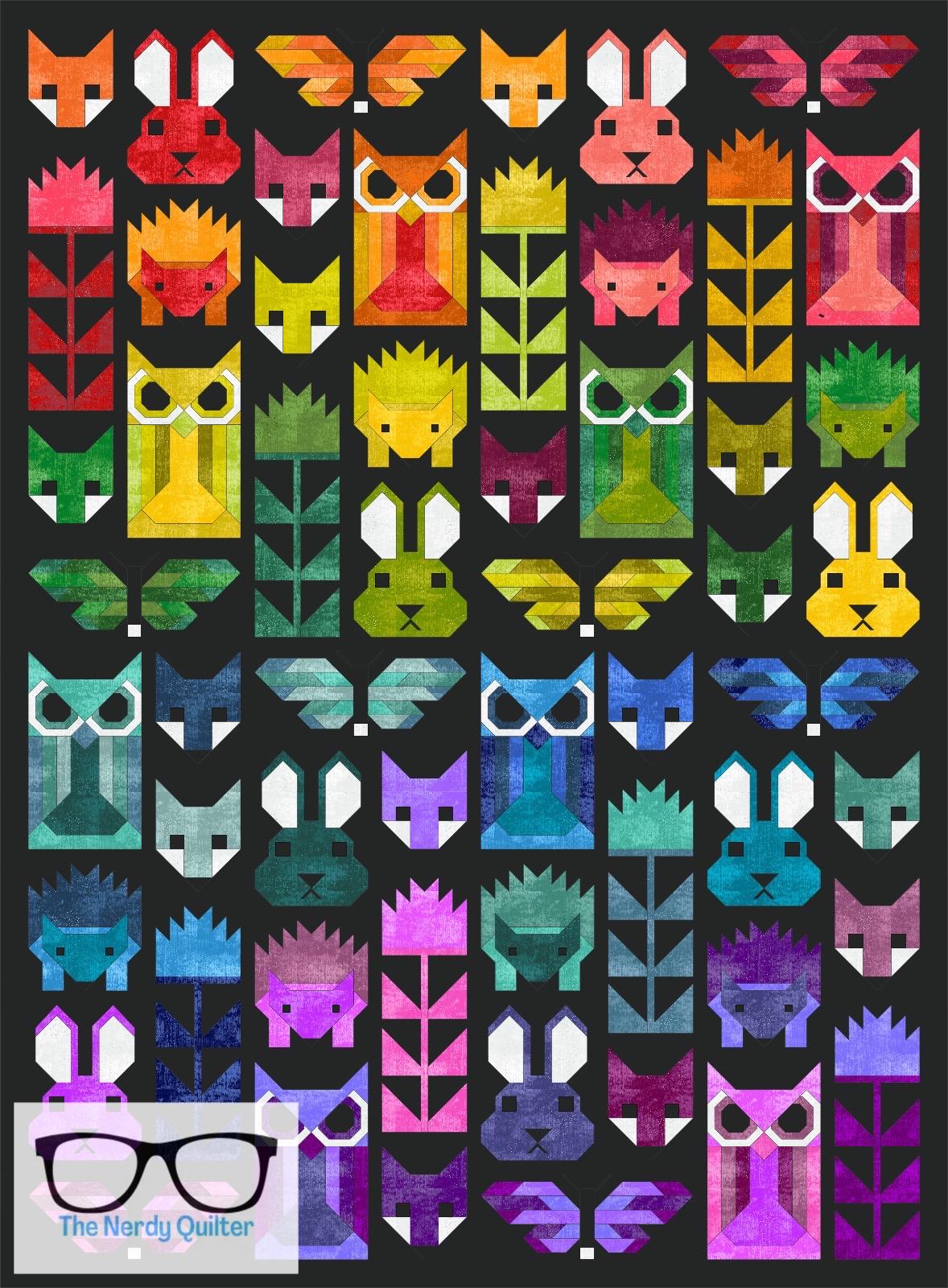 Fancy Forest Quilt Kit and Pattern by Elizabeth Hartman Featuring Glaze 1 and 2 by Libs Elliott