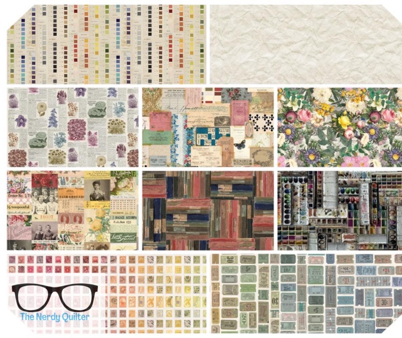 Palette Multi Vintage in Multi by Tim Holtz for Freespirit - Sold by the Half Yard