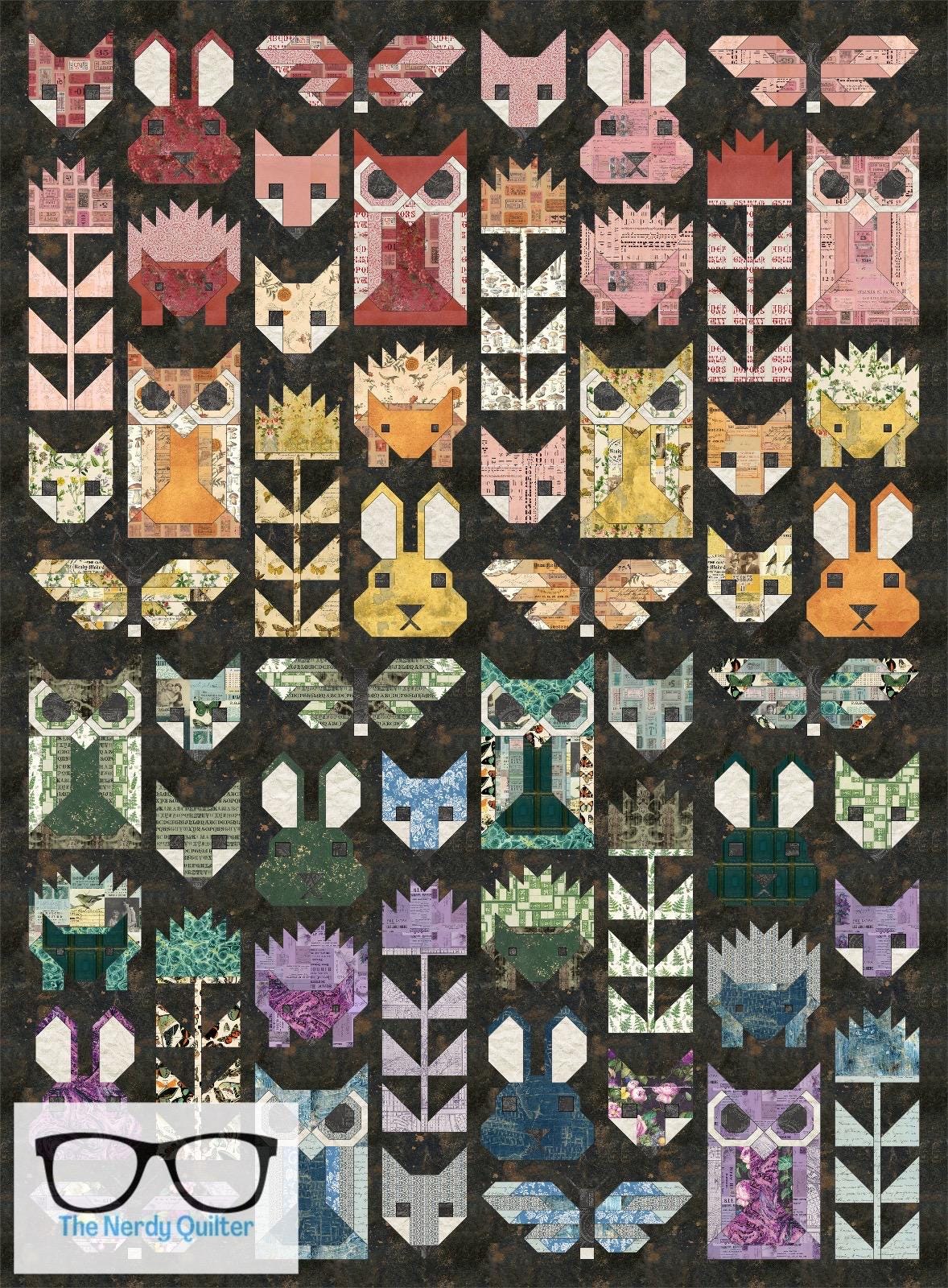 Preorder: Fancy Forest Quilt Kit and Pattern by Elizabeth Hartman Featuring Tim Holtz Palette - Shipping December 2025