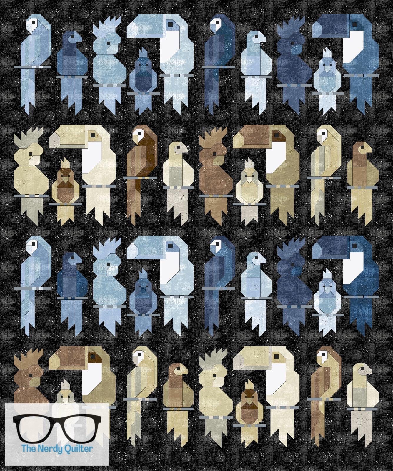 Pretty Birds Quilt Kit and Pattern by Elizabeth Hartman Featuring Glaze III by Libs Elliott