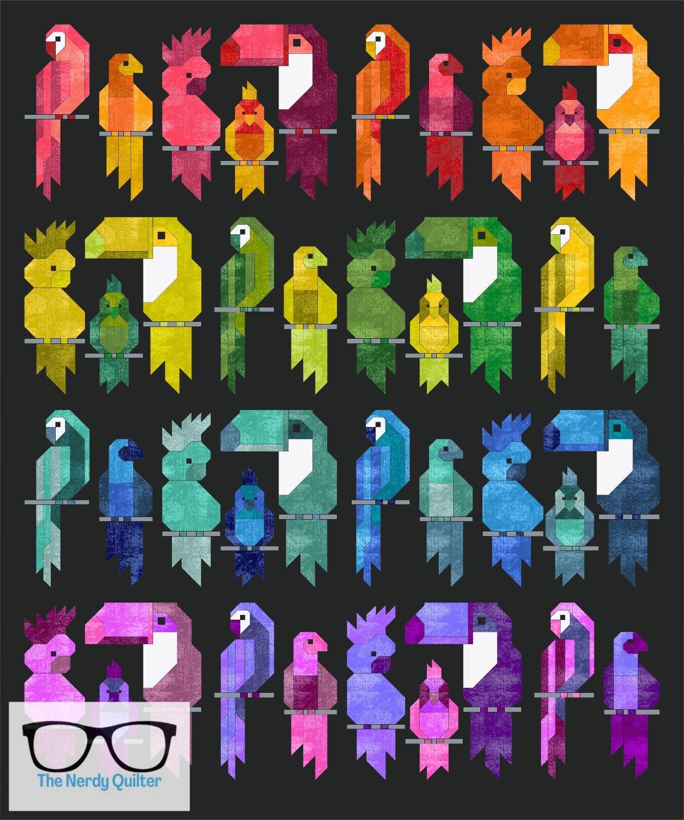 Pretty Birds Quilt Kit and Pattern by Elizabeth Hartman Featuring Glaze 1 and 2 by Libs Elliott