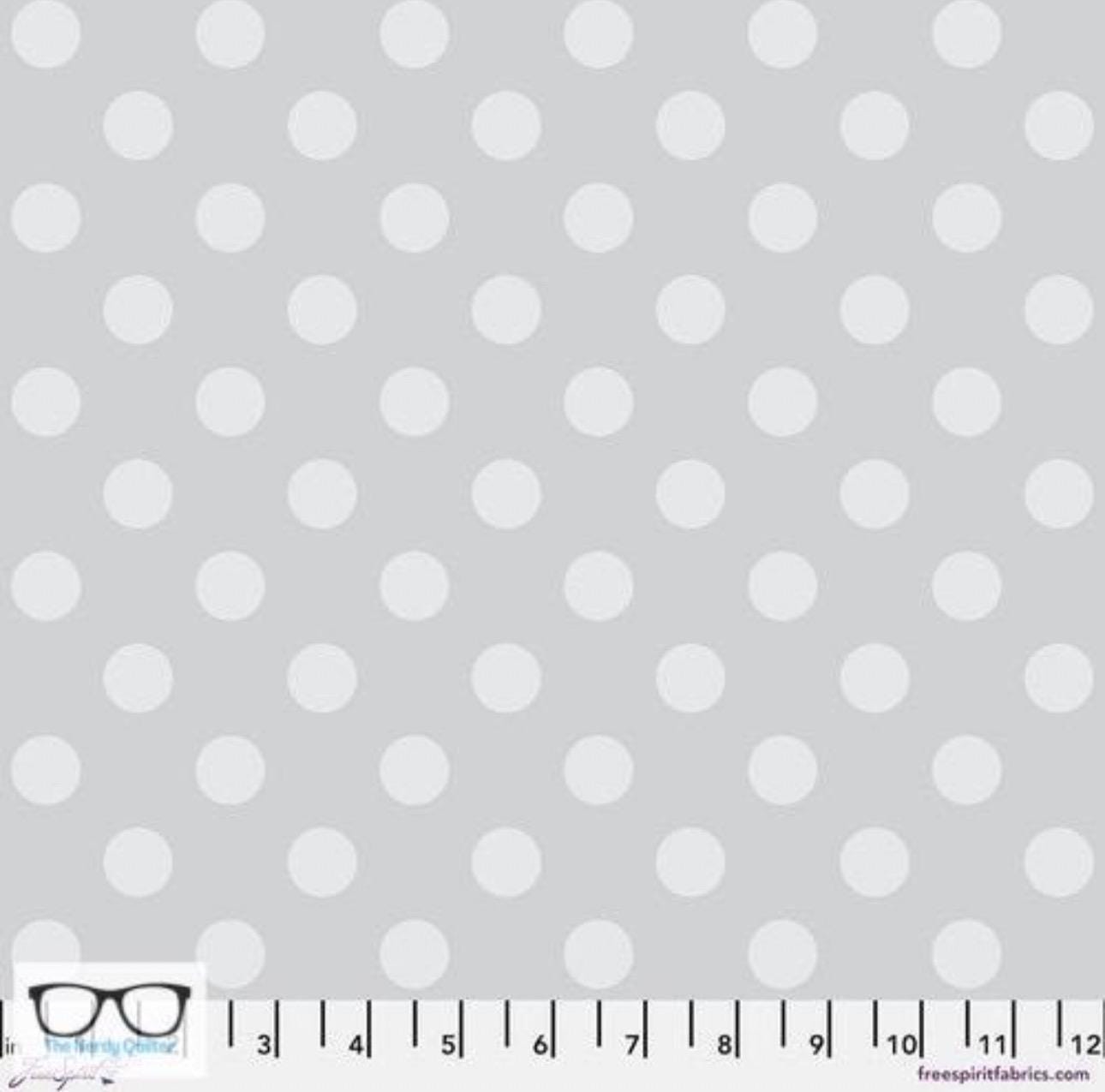 Preorder: Graywork True Colors Pom Pom in Fog by Tula Pink for Freespirit - Sold by The Half Yard PWTP118.Fog