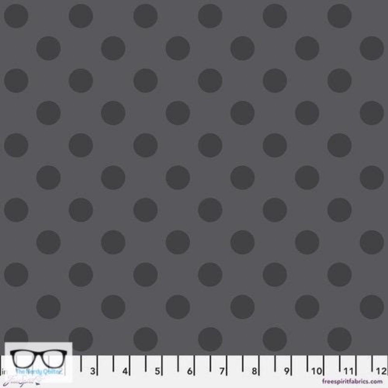 Preorder: Graywork True Colors Pom Pom in Carbon by Tula Pink for Freespirit - Sold by The Half Yard PWTP118.Carbon
