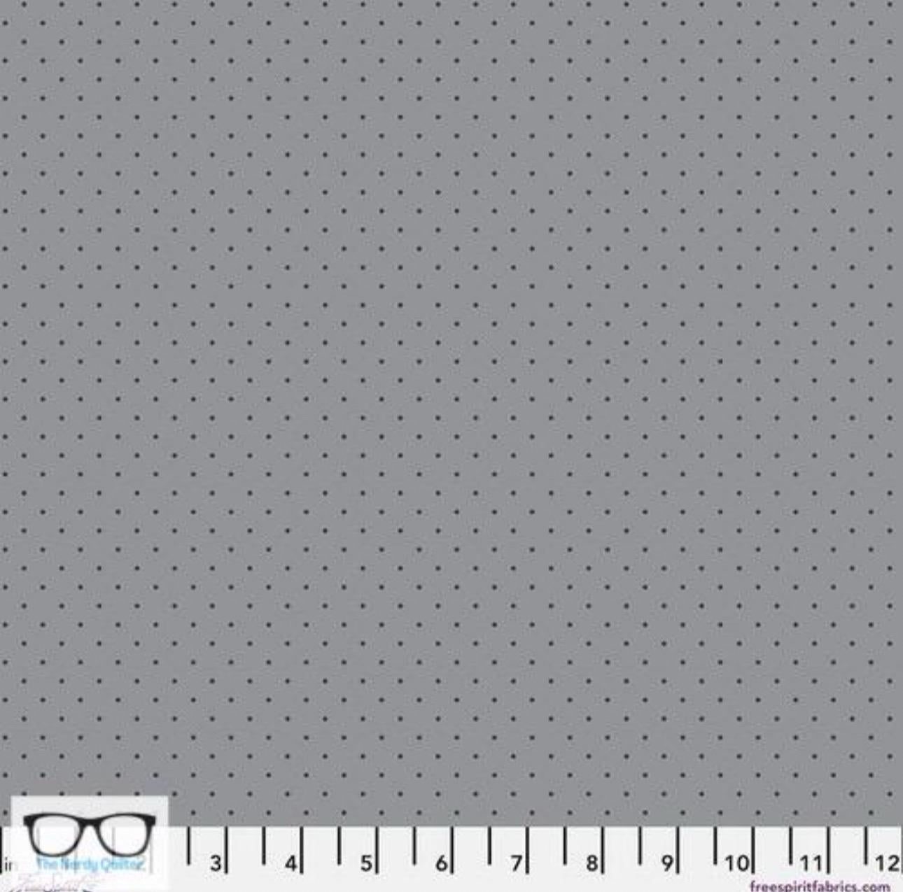 Preorder: Graywork True Colors Tiny Dots in Shadow by Tula Pink for Freespirit - Sold by The Half Yard PWTP185.Shadow