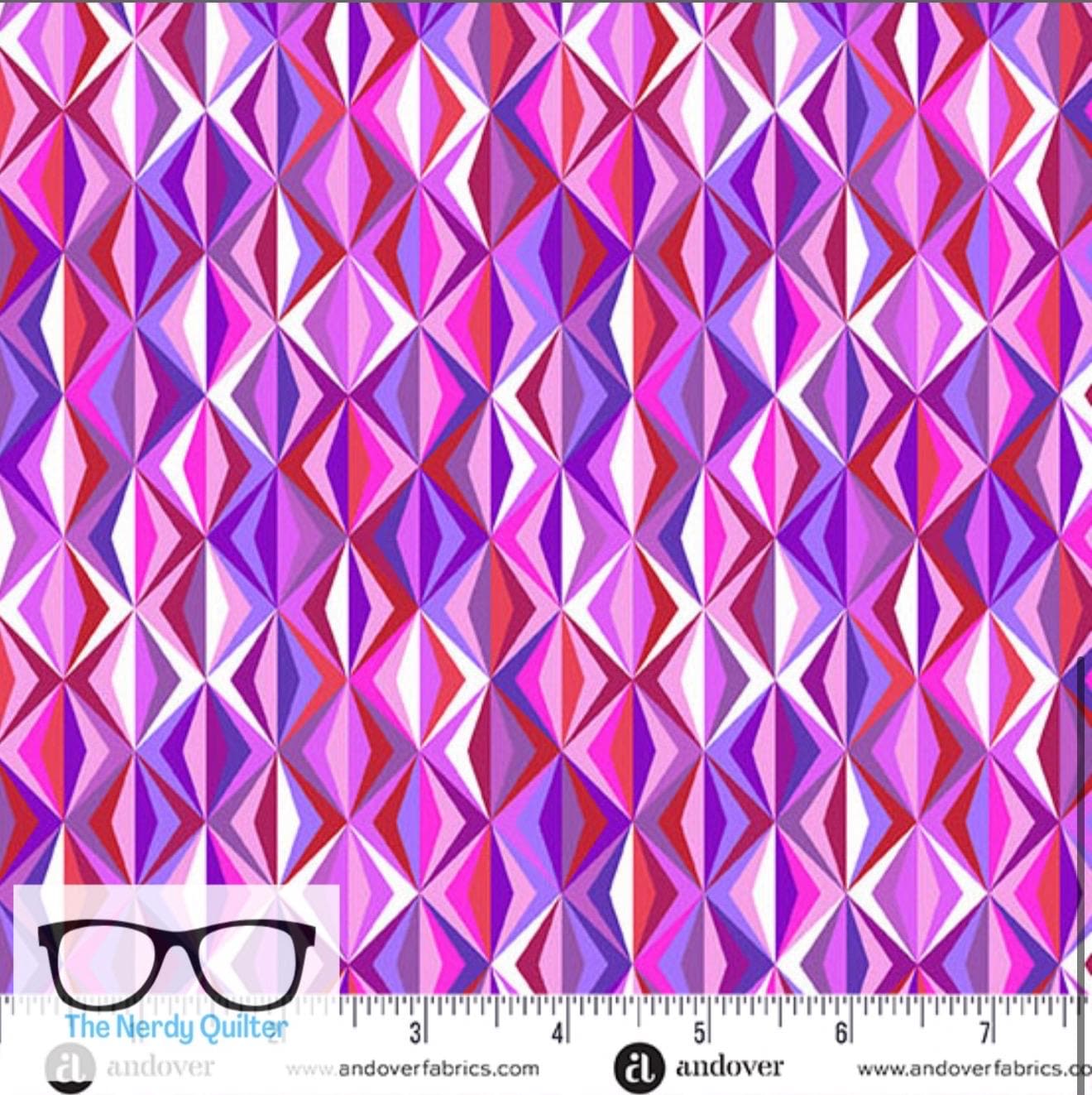 Preorder: Perfect Day Prism in Purple by Libs Elliott for Andover A-10220-E - Sold by the Half Yard