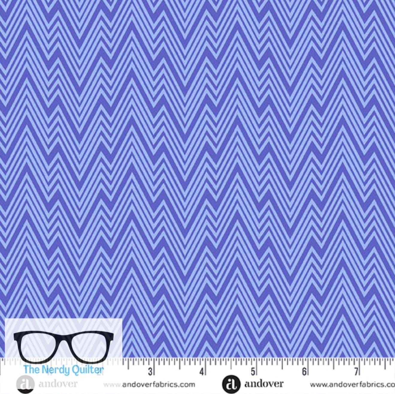 Preorder: Perfect Day Zigziig in Blue by Libs Elliott for Andover A-10221-B - Sold by the Half Yard
