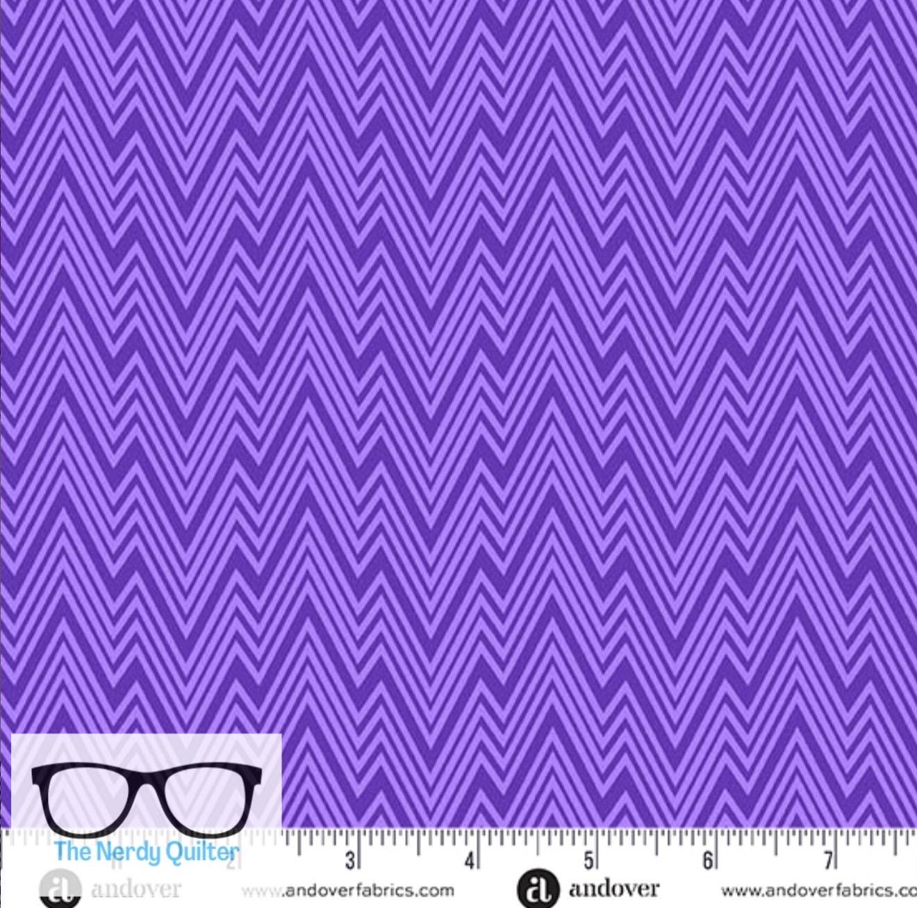 Preorder: Perfect Day Zigziig in Purple by Libs Elliott for Andover A-10221-P - Sold by the Half Yard