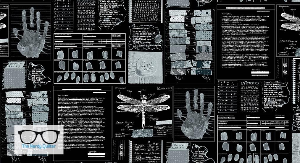 Sleuth Microfiche in Gumshoe by Giucy Giuce for Andover - Sold by the Half Yard A-768-K