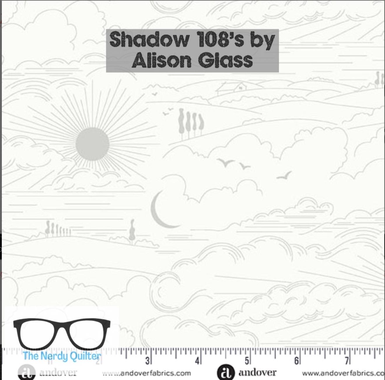 Preorder: Shadow 108 Wideback Dwell in White by Alison Glass for Andover AW-10210-L - Sold by the Half Yard