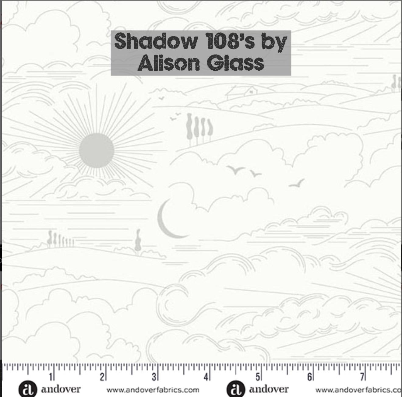 Preorder: Shadow 108 Wideback Dwell in White by Alison Glass for Andover AW-10210-L - Sold by the Half Yard