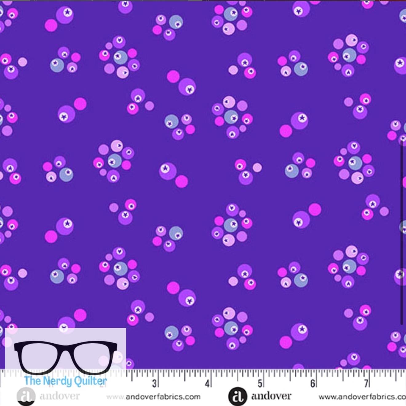 Preorder: Perfect Day Bleubs in Blue by Libs Elliott for Andover A-10219-B - Sold by the Half Yard