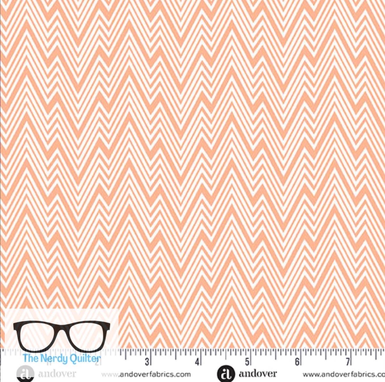 Preorder: Perfect Day Zigziig in Orange by Libs Elliott for Andover A-10221-O - Sold by the Half Yard