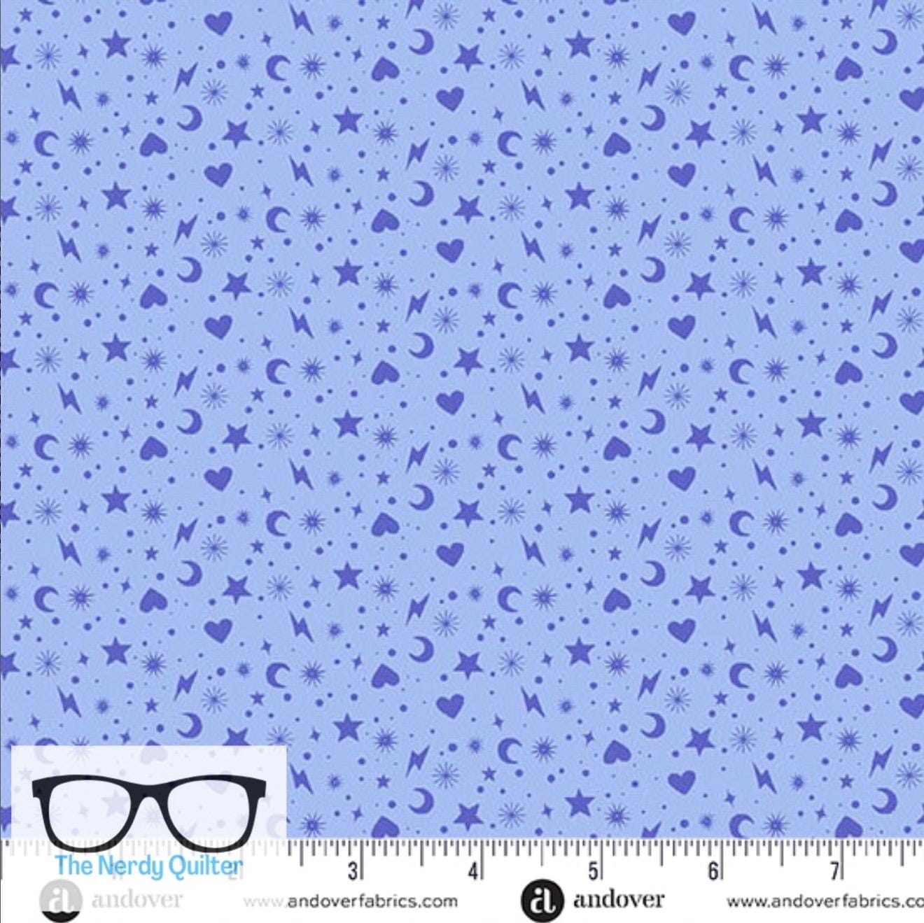 Preorder: Perfect Day Charm Toss in Blue by Libs Elliott for Andover A-10223-B - Sold by the Half Yard