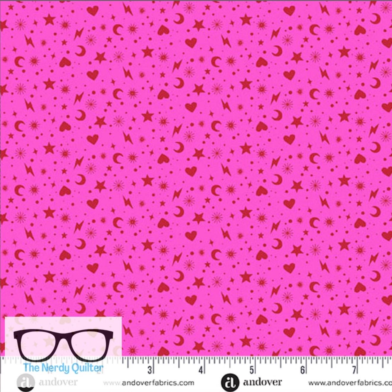 Preorder: Perfect Day Charm Toss in Pink by Libs Elliott for Andover A-10223-E - Sold by the Half Yard