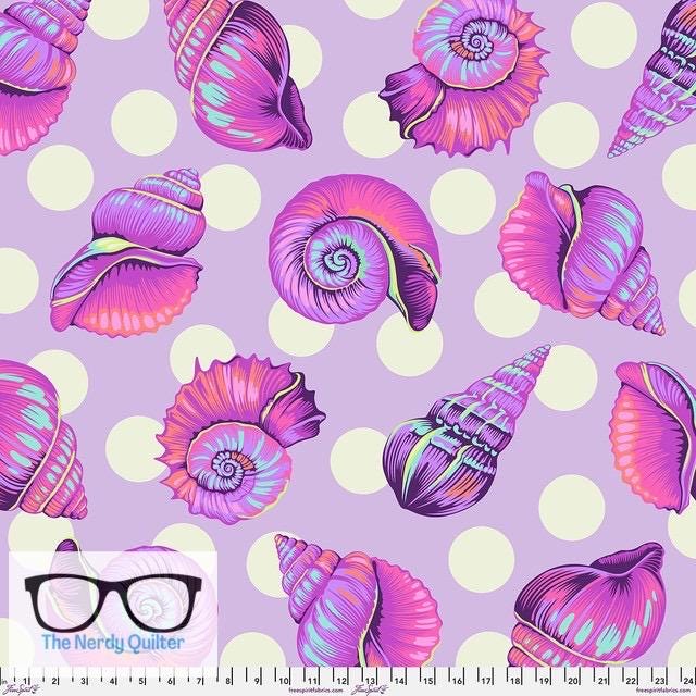 Preorder: Floral Reef Big Shelly in Ultraviolet 108 Wideback by Tula Pink for Freespirit - QBTP021.Ultraviolet