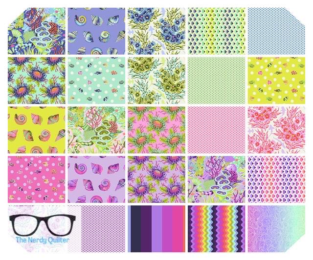 Preorder: Floral Reef Complete 25 Piece Fat Quarter Bundle by Tula Pink for Freespirit