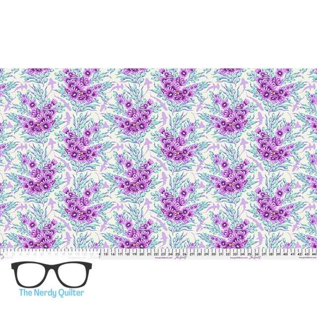 Preorder: Floral Reef Shadow Sharks in Ultraviolet by Tula Pink for Freespirit - Sold by The Half Yard PWTP267.Ultraviolet
