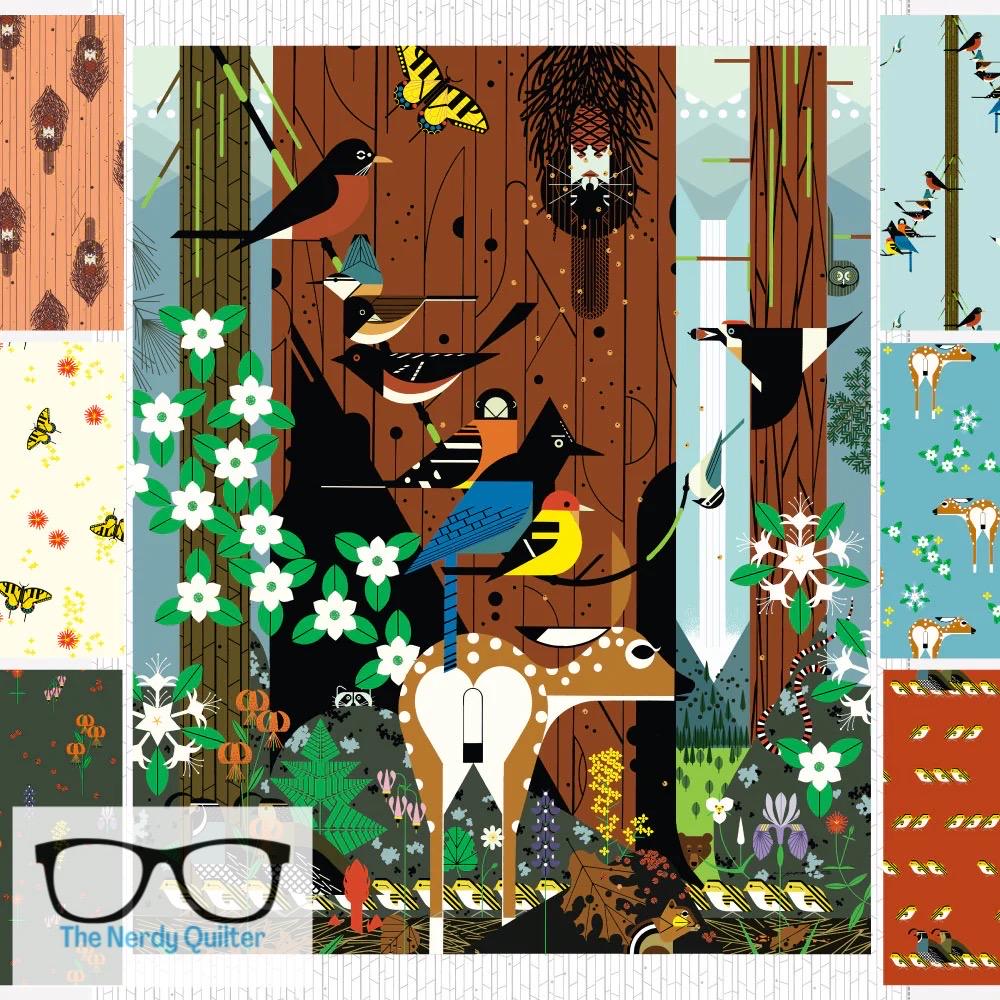 Preorder: Charley Harper Sierra Range Sierra Squirrel Poplin by Charlie Harper for Birch Fabrics - Sold by the Half Yard