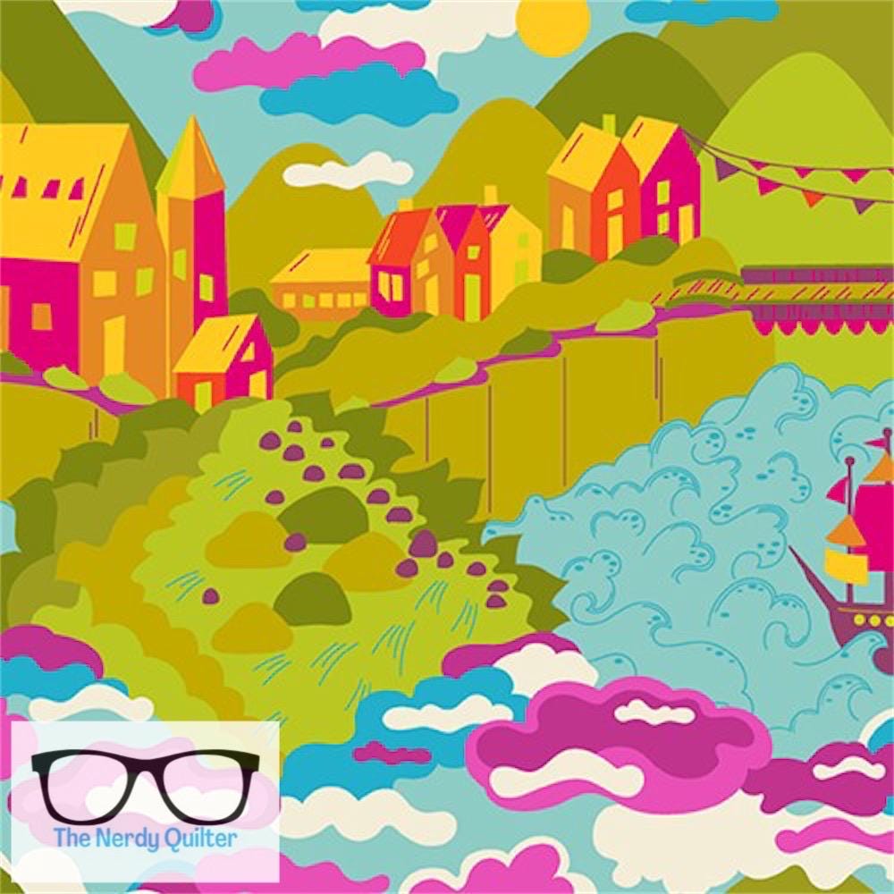 Diving Board Lilliput in Sunrise by Alison Glass for Andover - Sold by the Half Yard A-8636-E