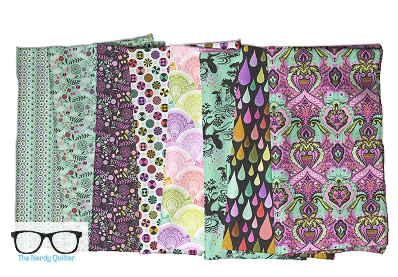 Preorder: Prince Charming Deja Vu Dandilion in Licorice by Tula Pink for Freespirit - Sold by The Half Yard PWTP279.LICORICE