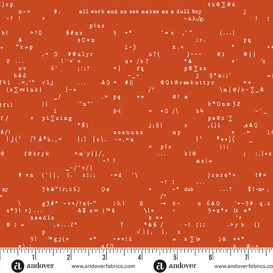 Scrawl Punc. in Tomato by Giucy Giuce for Andover - Sold by the Half Yard - Mini Series