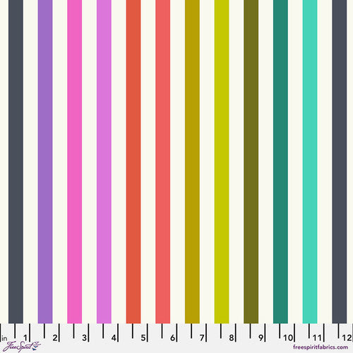 Tabby Road Deja Vu Disco Stripe in Prism by Tula Pink for Freespirit PWTP231.Prism