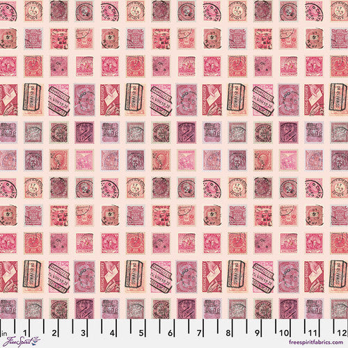 Palette Pink Stamps by Tim Holtz for Freespirit - Sold by the Half Yard