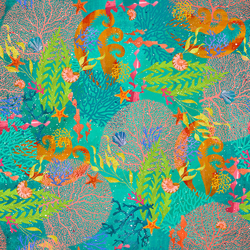Shining Sea Colorful Coral by Connie Haley for 3 Wishes 21692