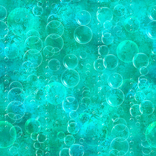 Shining Sea Tonal Bubbles in Turquoise by Connie Haley for 3 Wishes 21688