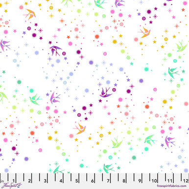 True Colors Fairy Dust in White by Tula Pink for Freespirit PWTP133.White